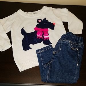 Carters sweater and Jean outfit
